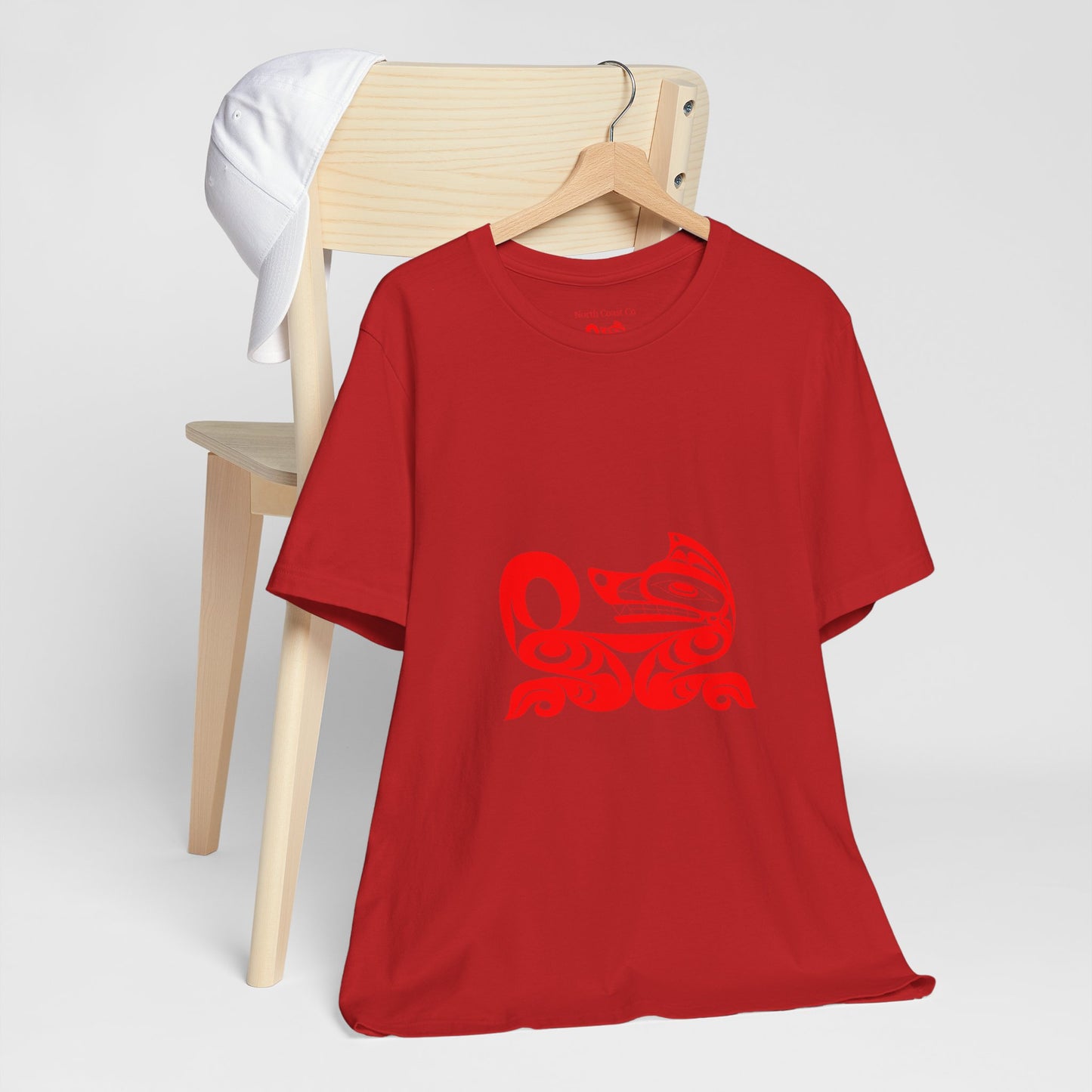Unisex T-Shirt with “Red Wolf” design by Joshua Watts