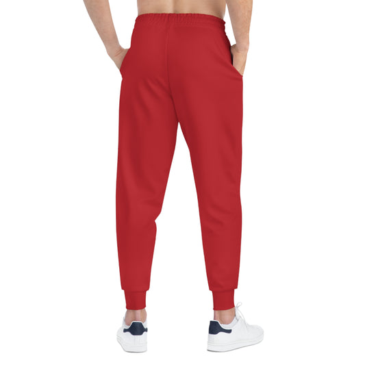 Unisex Red and White Athletic joggers designed by Joshua Watts