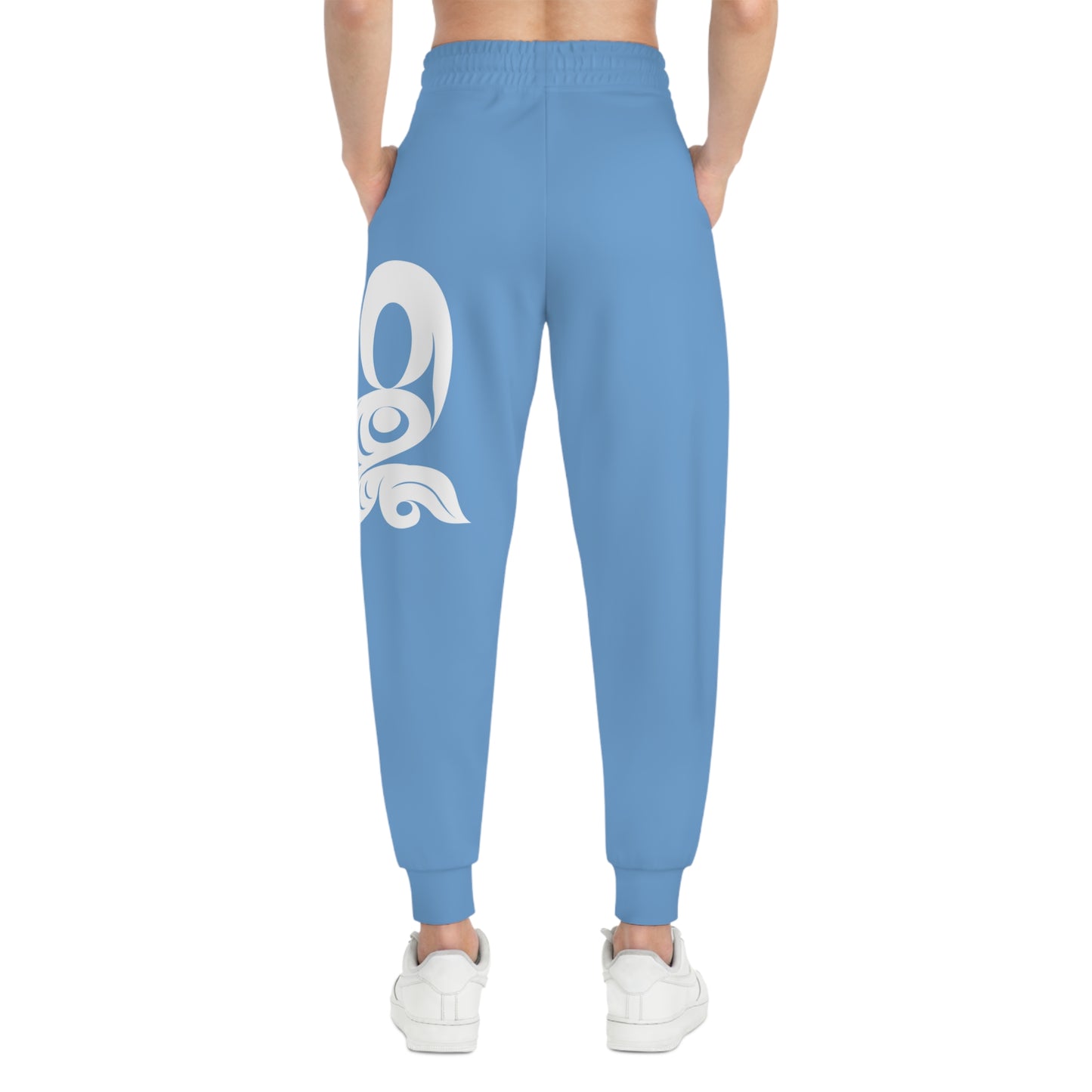 Unisex Sky Blue and White Athletic fit Joggers designed by Joshua watts