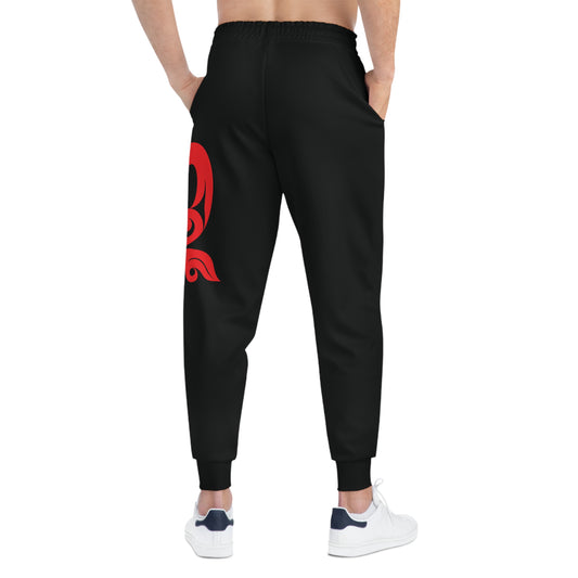 Unisex Black and Red Athletic fit Joggers designed by Joshua Watts