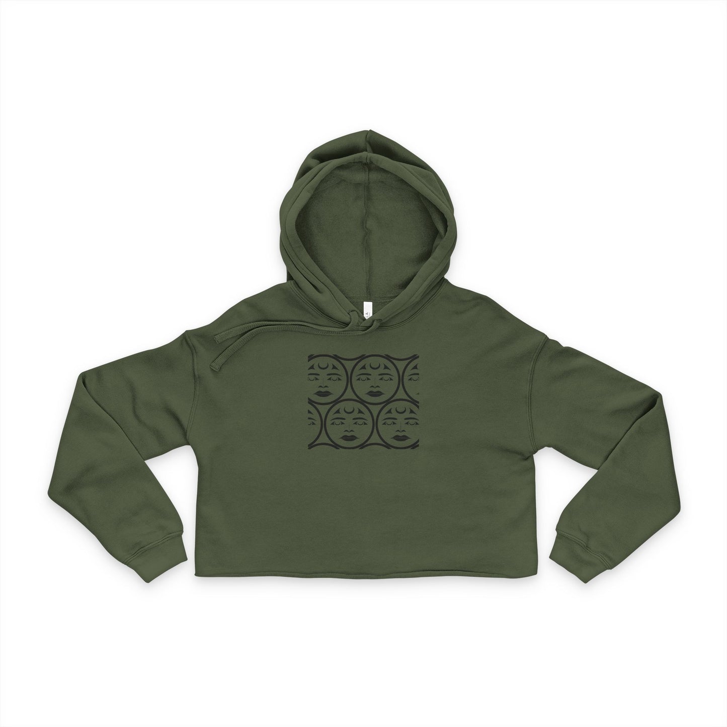 Women's Cropped Hoodie with “Many Moons” design by Joshua Watts