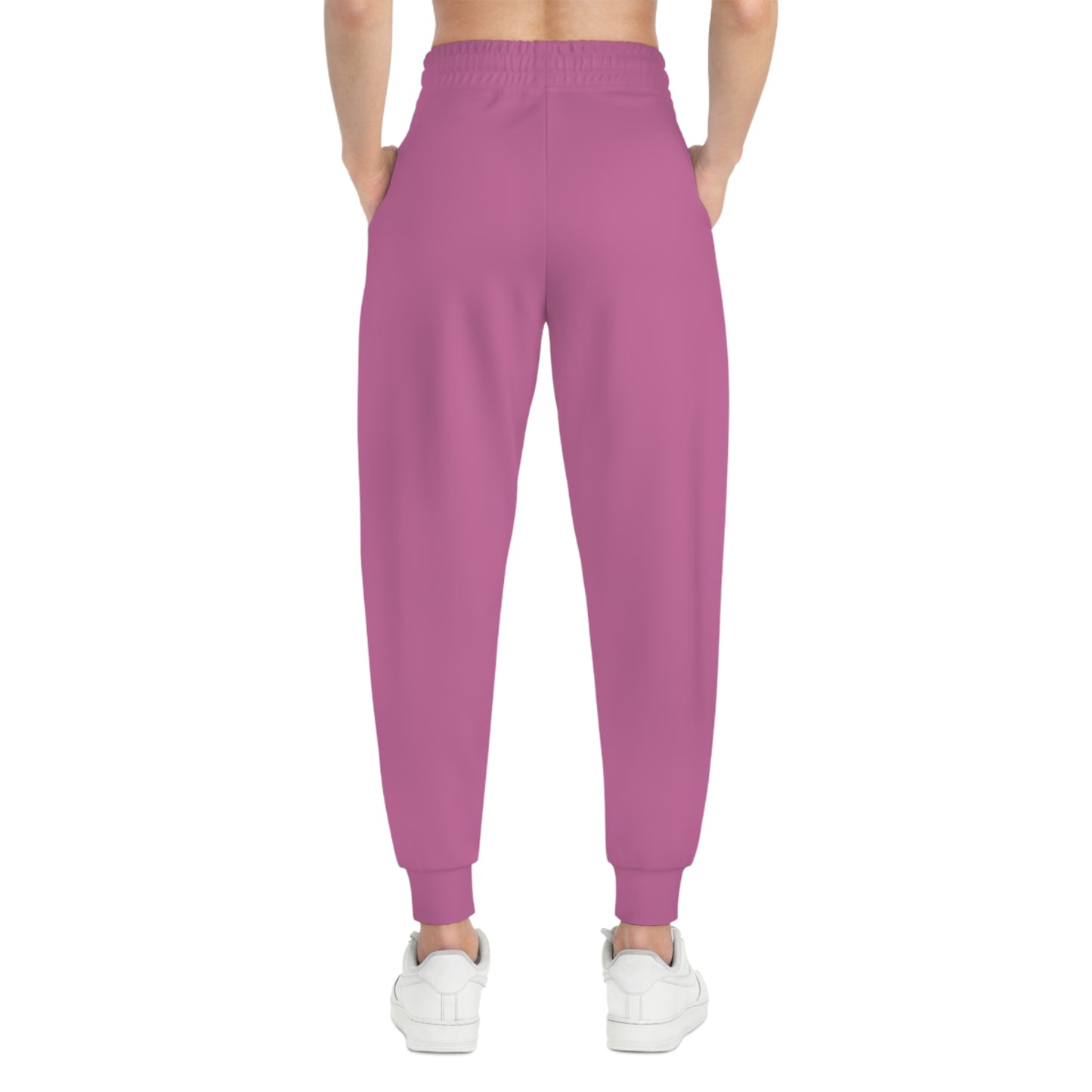 Unisex Pink and White Athletic joggers designed by Joshua Watts
