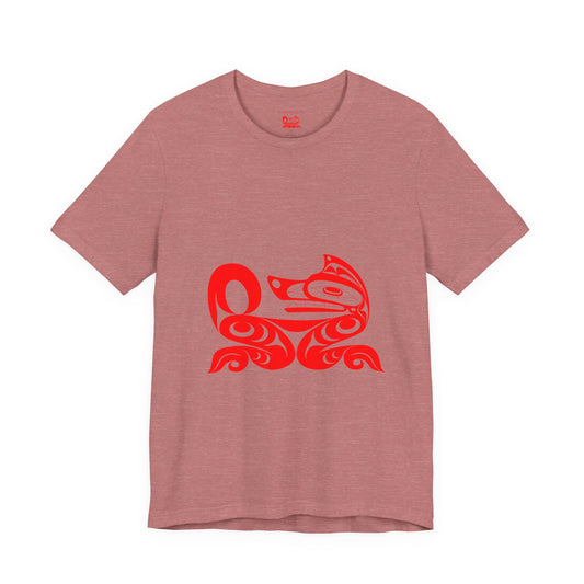 Unisex T-Shirt with “Red Wolf” design by Joshua Watts