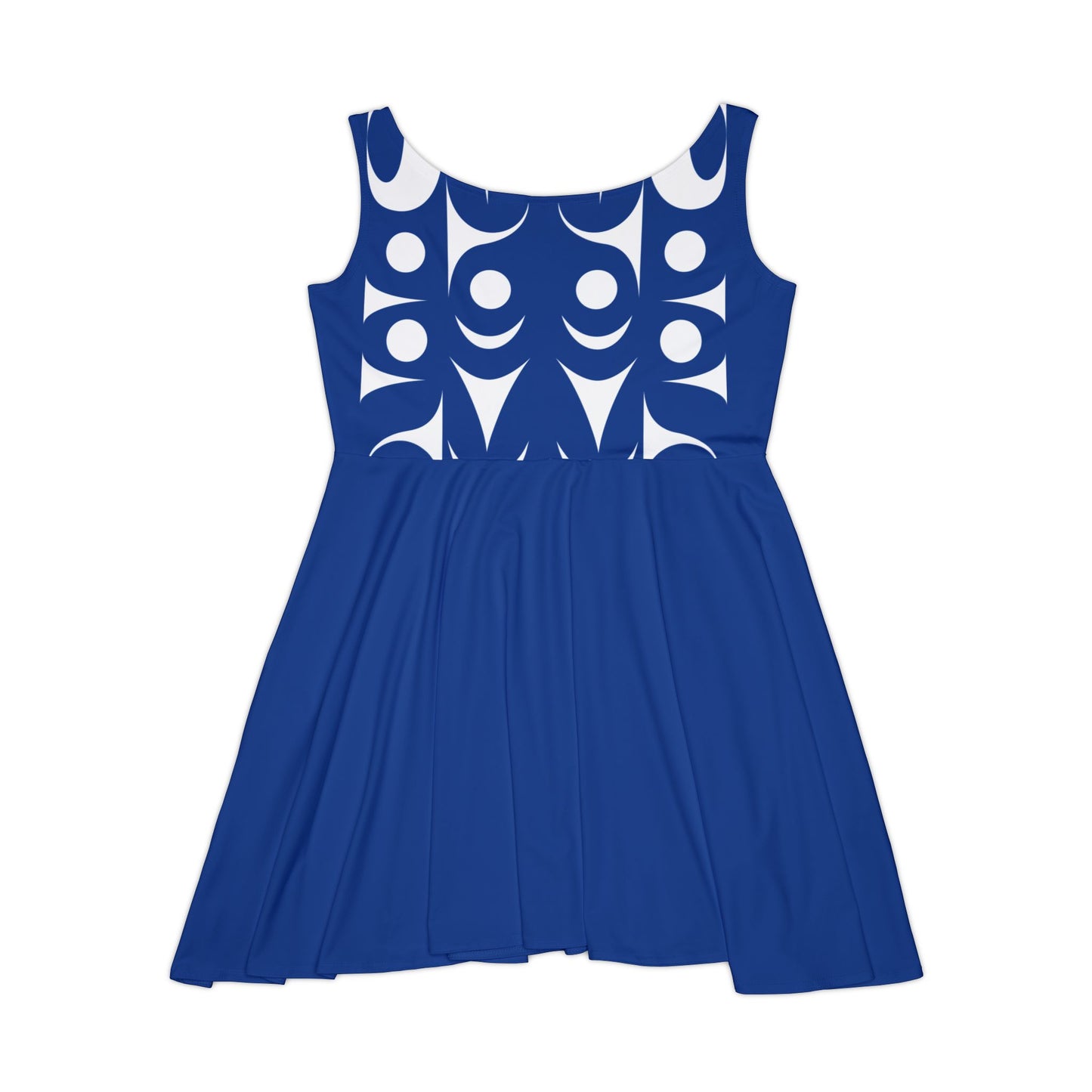 Blue Skater Dress with an Abstract Salish design by Joshua Watts