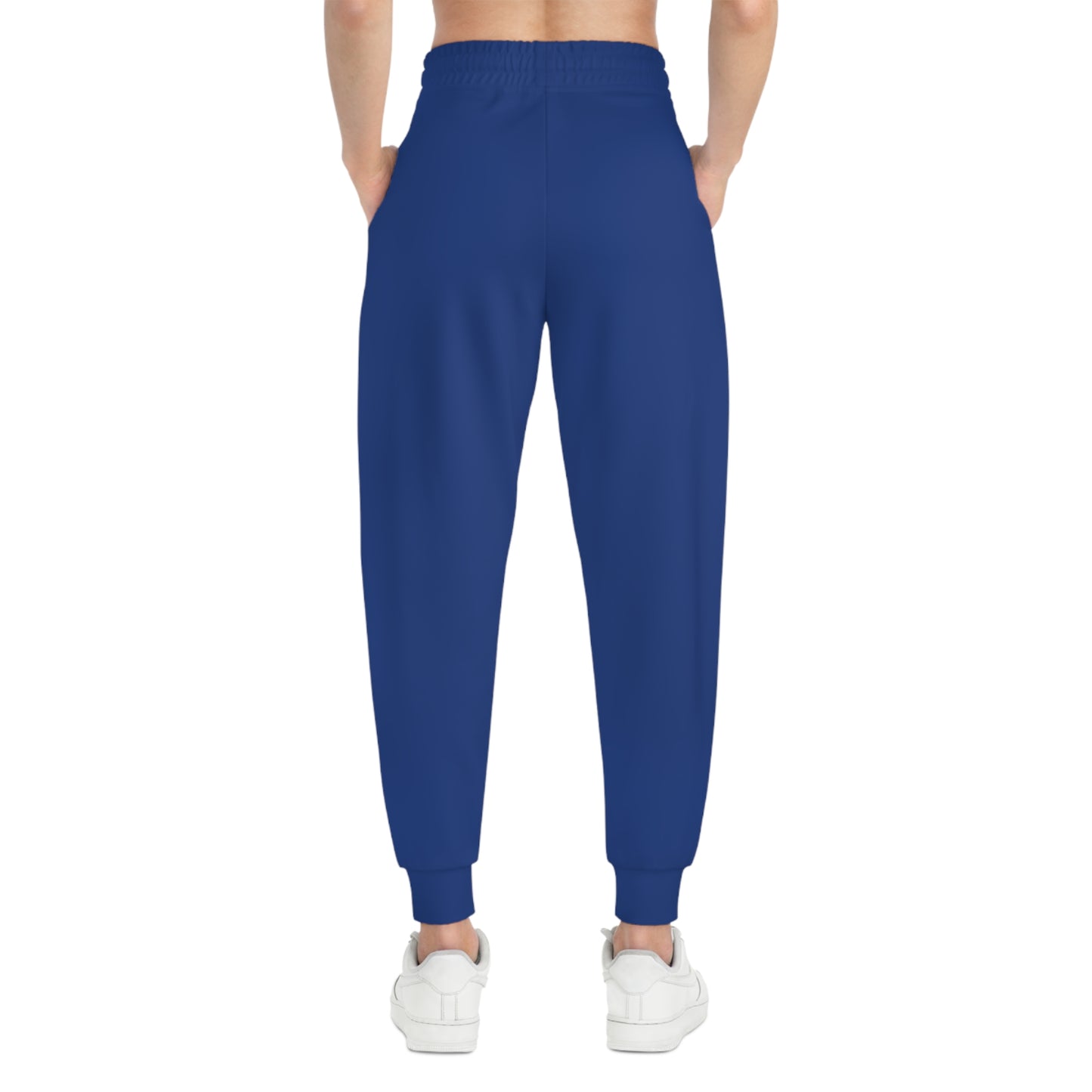 Unisex Blue and White Athletic joggers designed by Joshua Watts