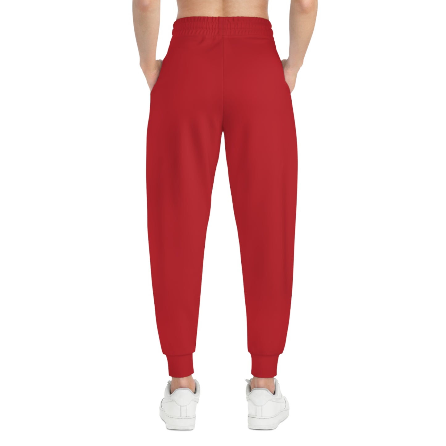 Unisex Red and White Athletic joggers designed by Joshua Watts