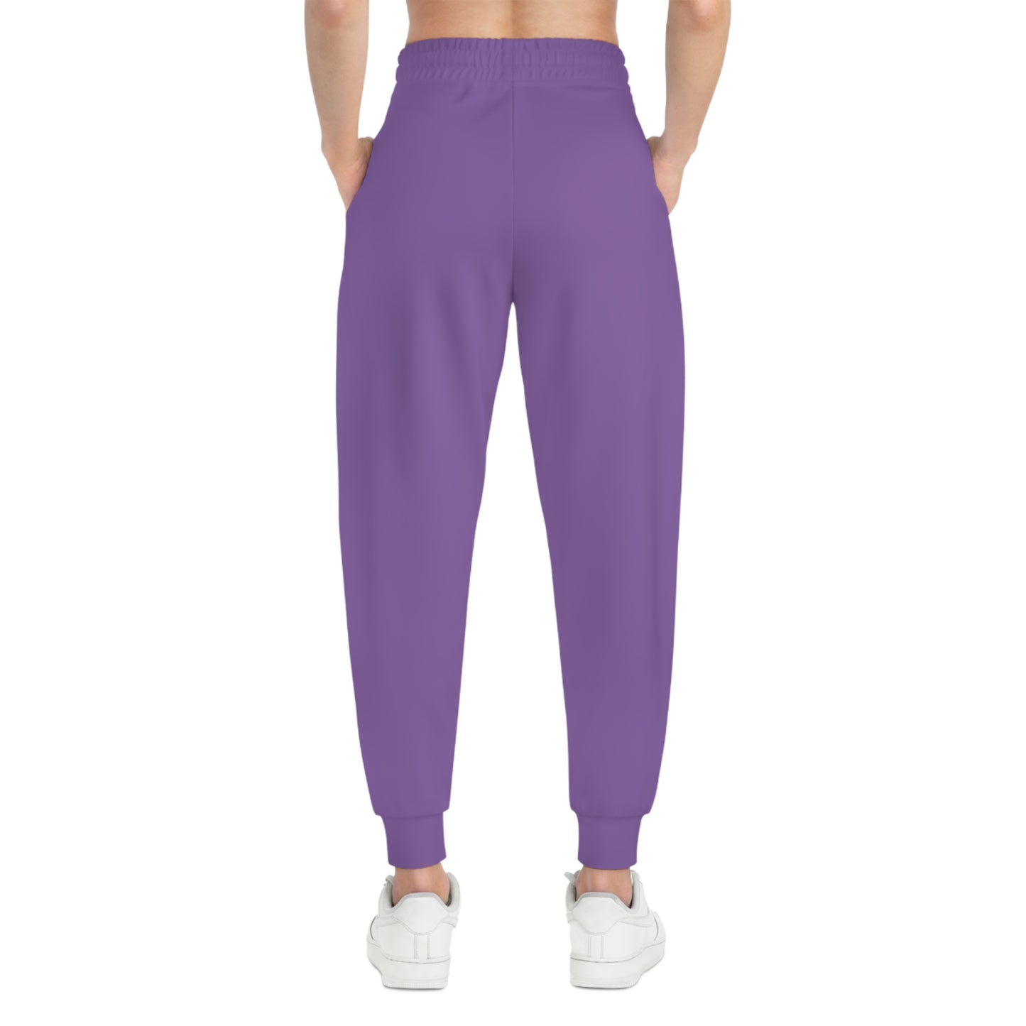 Unisex Purple and White Athletic joggers designed by Joshua Watts