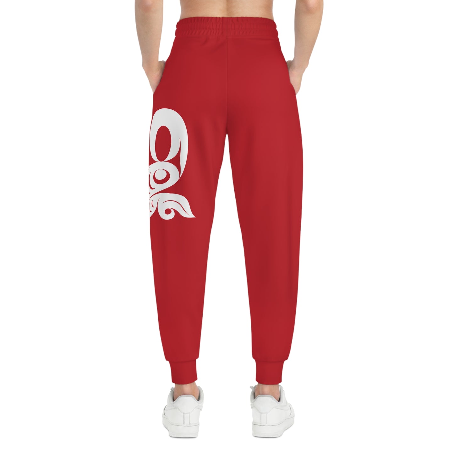 Unisex Red and White Athletic fit Joggers designed by Joshua watts