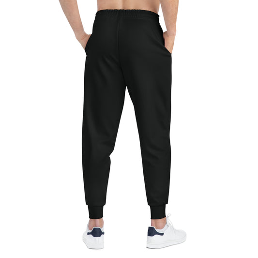 Unisex Black and Red Athletic joggers designed by Joshua Watts