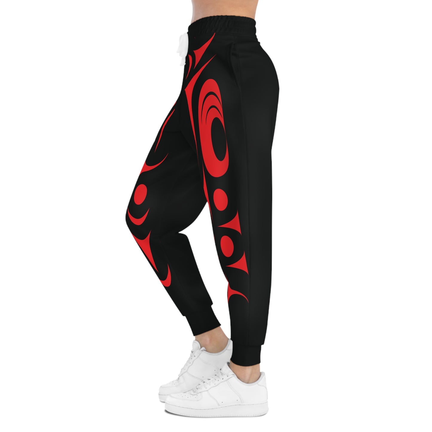 Unisex Black and Red Athletic joggers designed by Joshua Watts