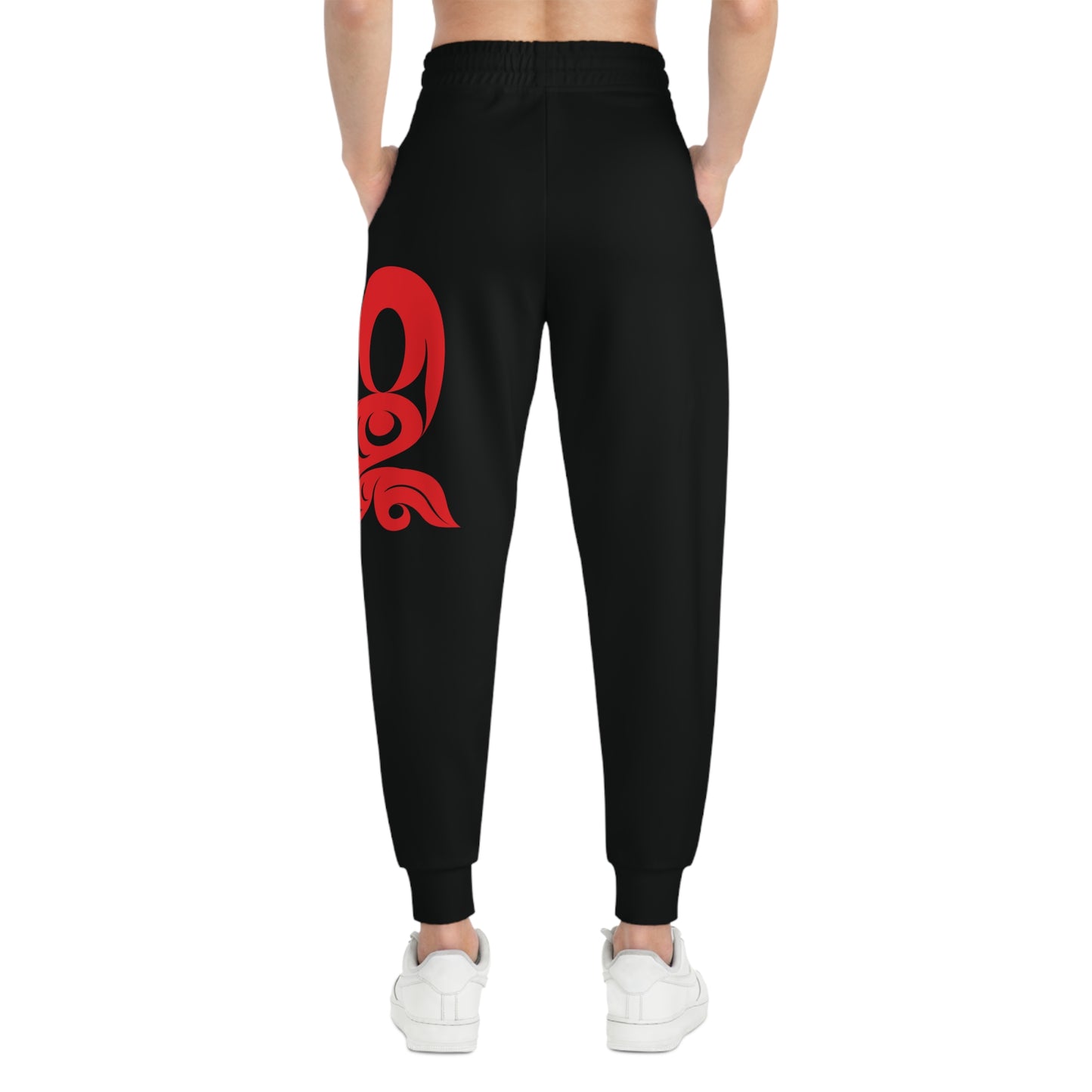Unisex Black and Red Athletic fit Joggers designed by Joshua Watts