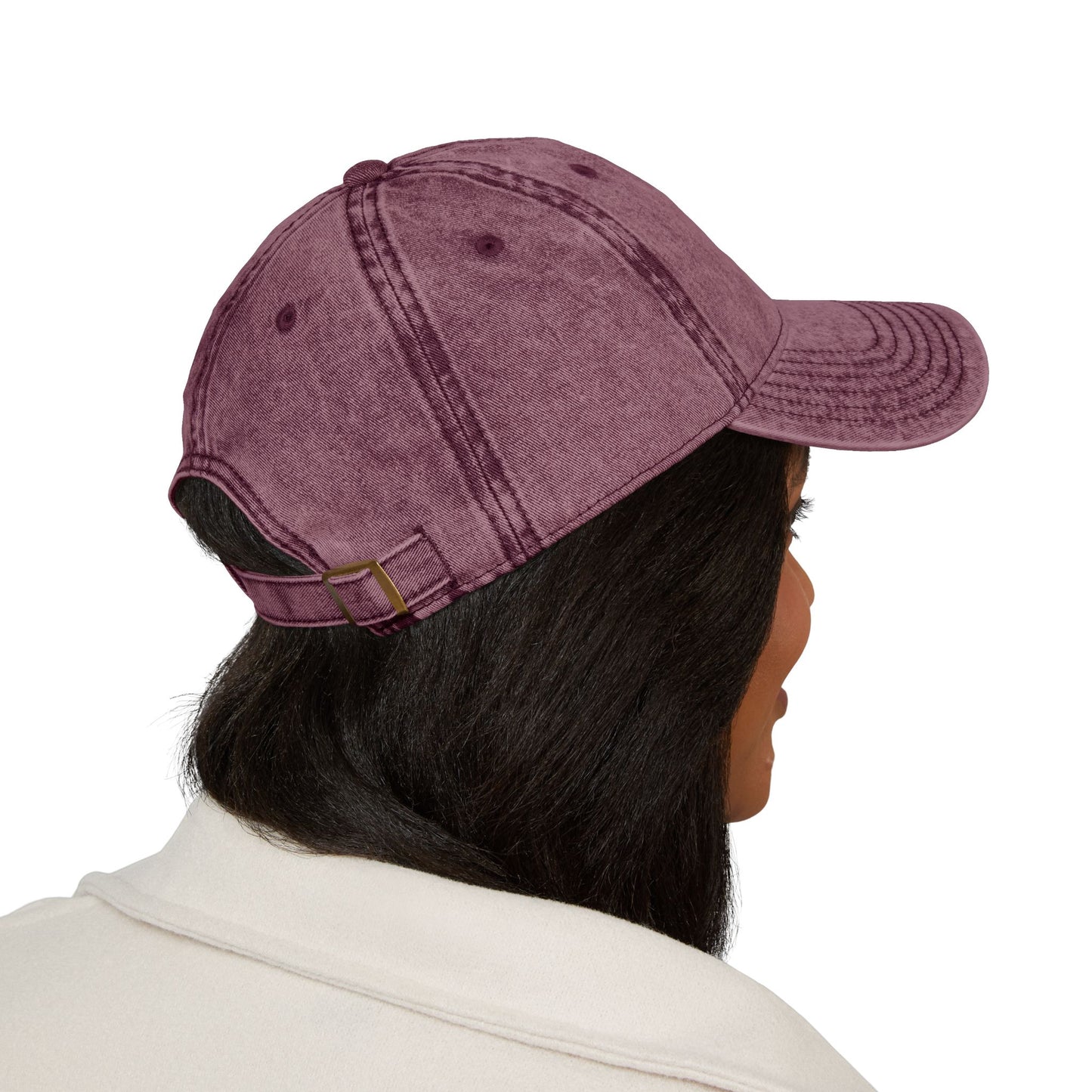 Vintage Embroidered Cap — Distressed Target Logo Cotton Hat