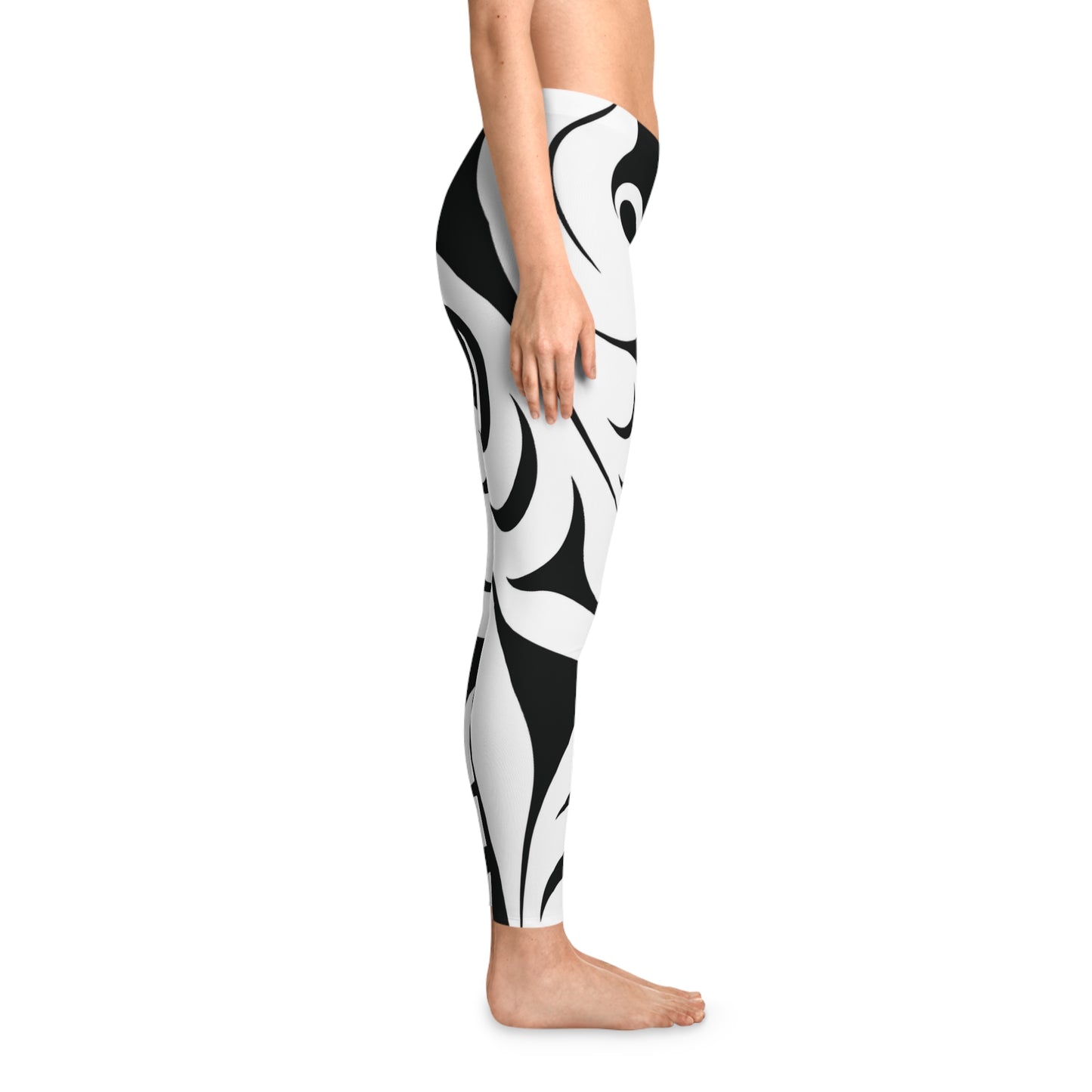 Black and White Wolf Leggings designed by Joshua Watts