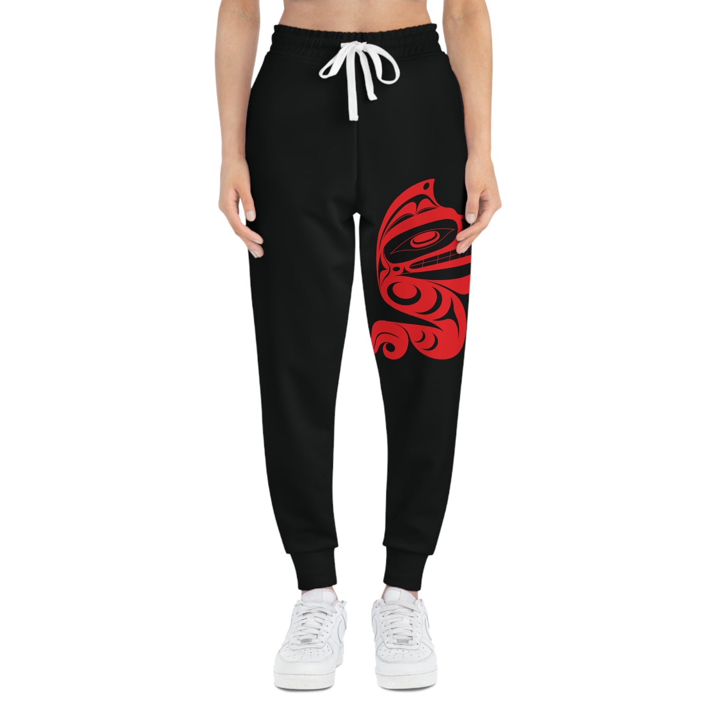 Unisex Black and Red Athletic fit Joggers designed by Joshua Watts