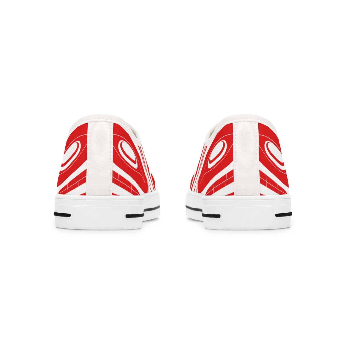 Women's Red Low Top shoes with White Wolf design by Joshua Watts