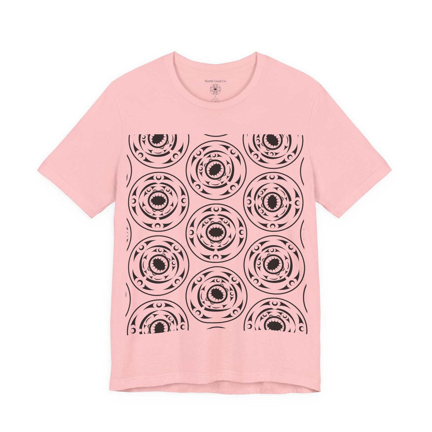 Unisex T-shirt featuring black and white "Life and Death“ design pattern by Joshua Watts