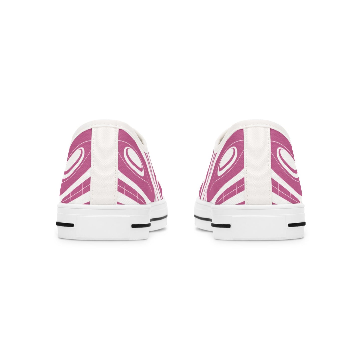 Women's Pink Low Top shoes with White Wolf design by Joshua Watts