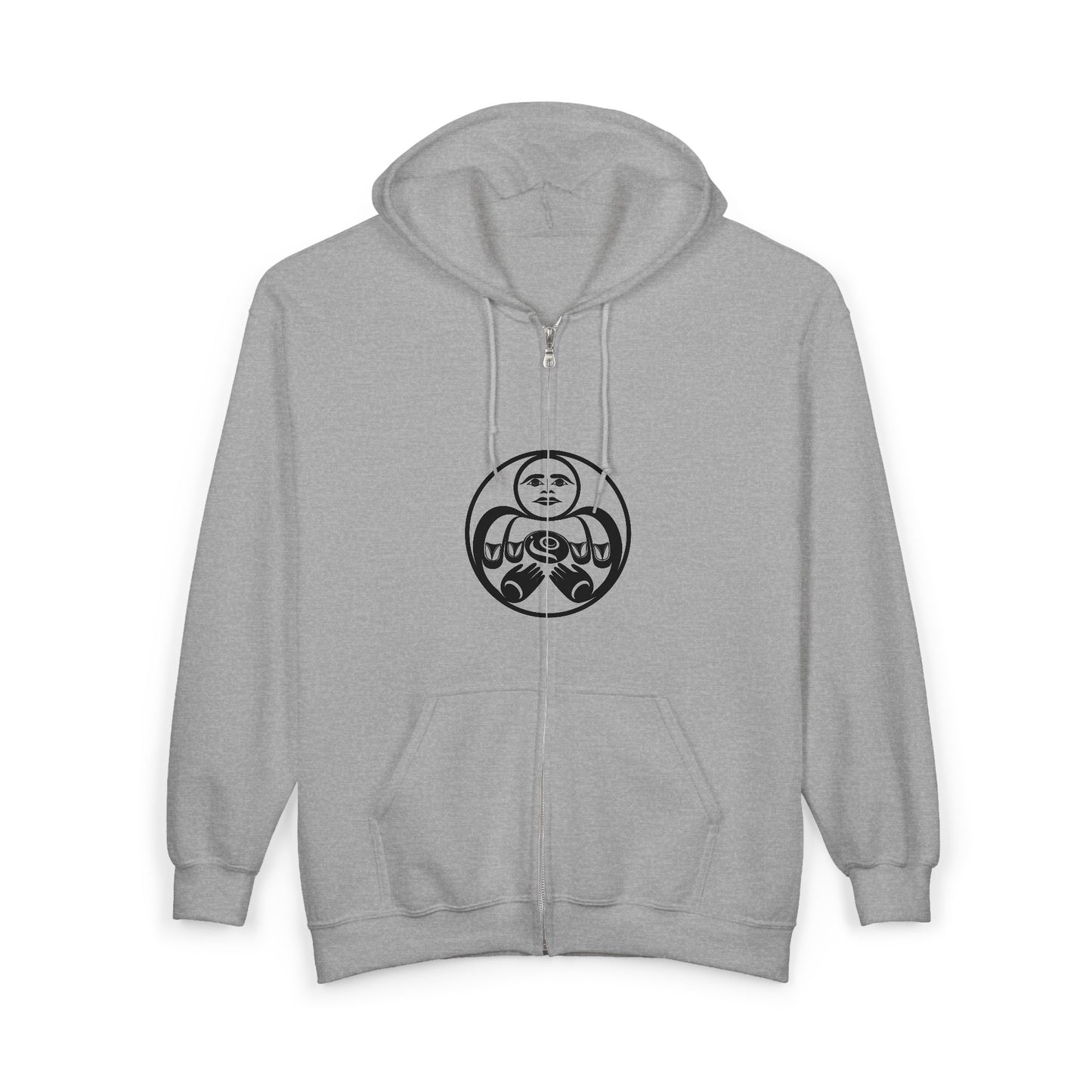Unisex Zip Hoodie with “Hishuk’ish Tsawak” design by Joshua Watts