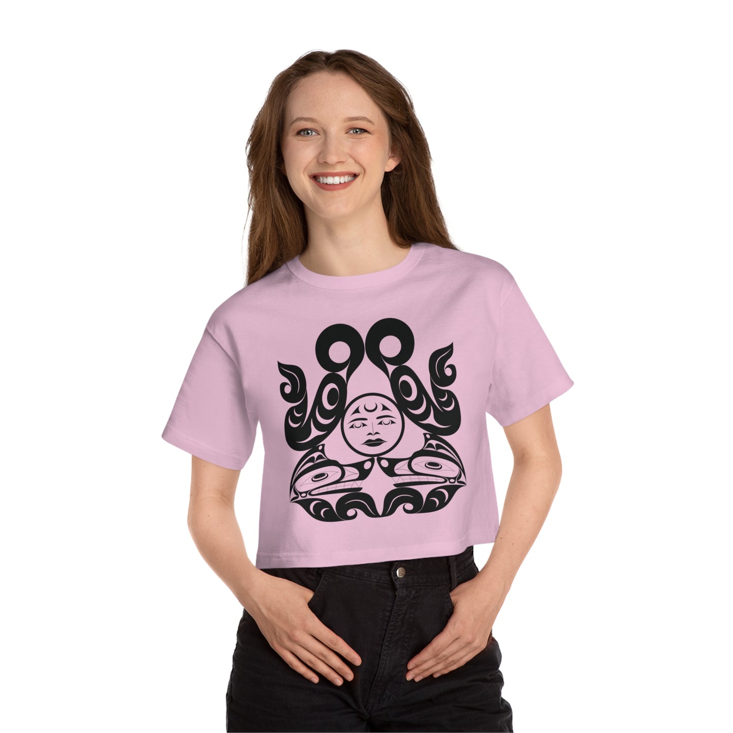 Cropped Tee with Tsuu-Baa-Asaxt Wolves design
