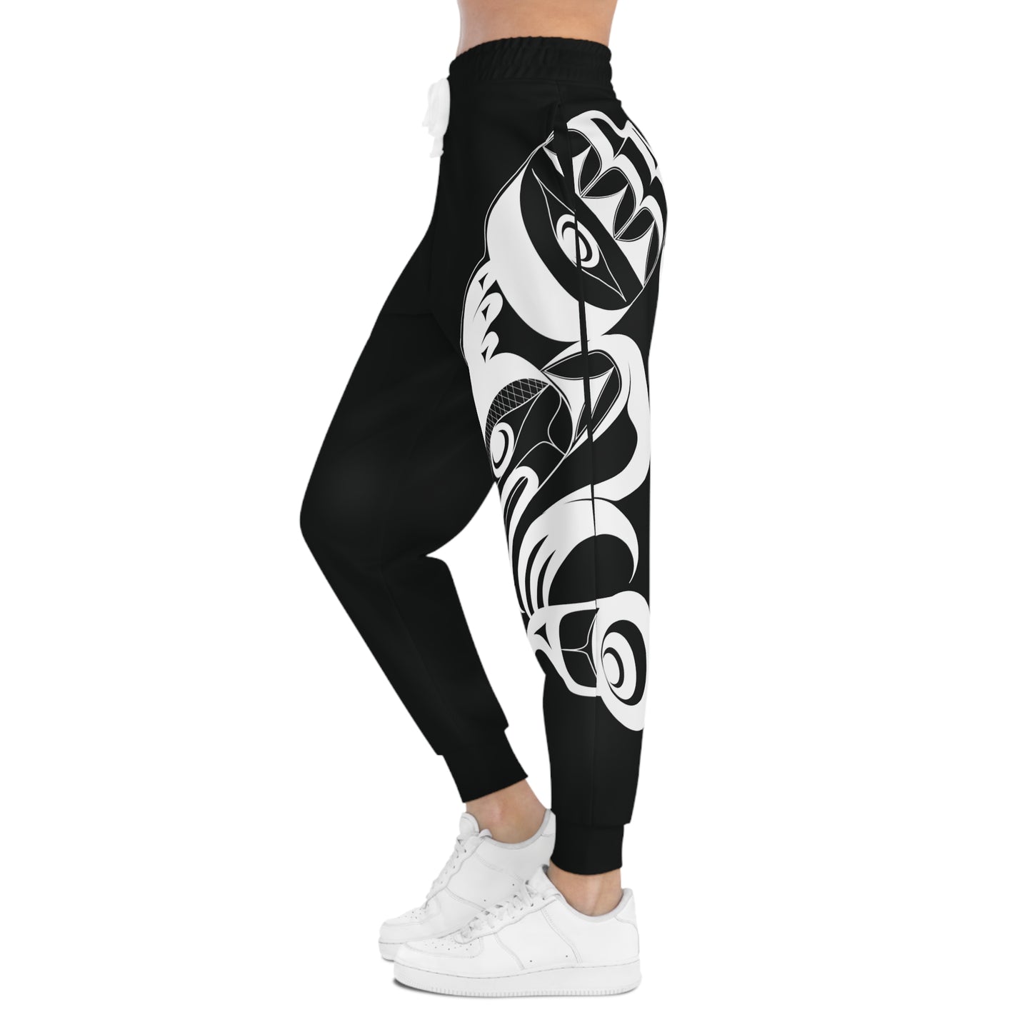 Unisex Black and White Athletic fit Joggers designed by Joshua Watts