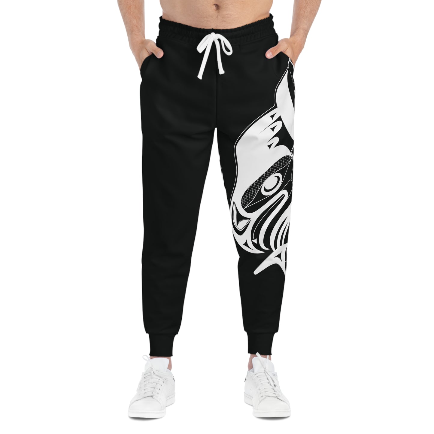 Unisex Black and White Athletic fit Joggers designed by Joshua Watts