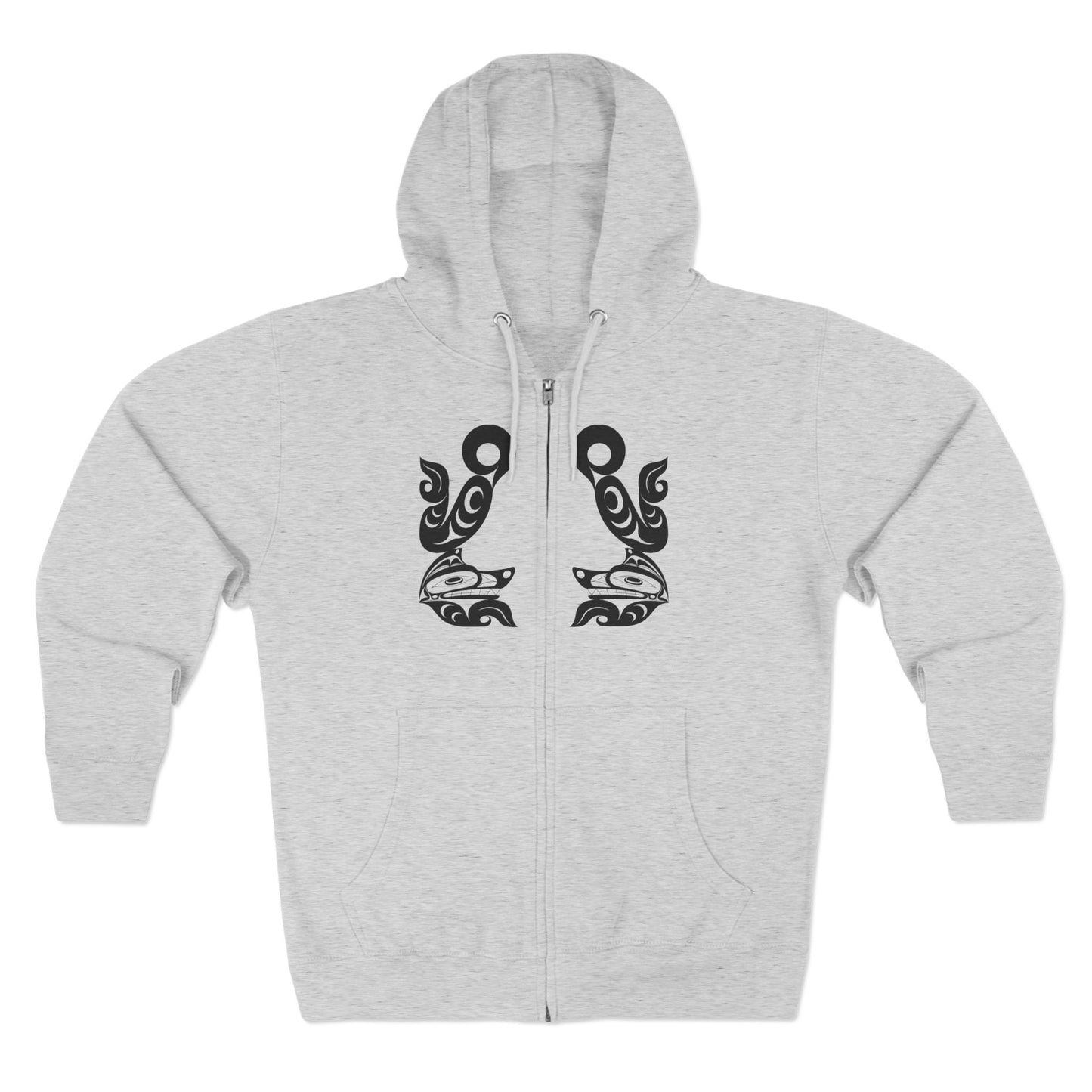 Unisex Zip Hoodie with “Tsuu-Baa-Asaxt Wolves” design by Joshua Watts