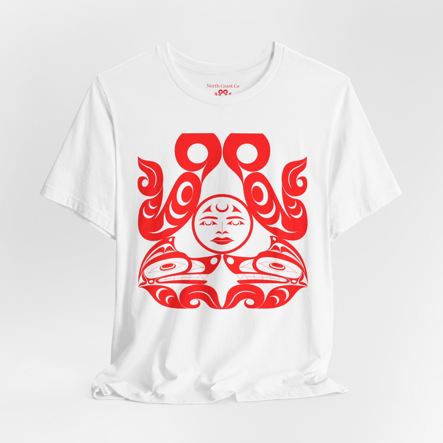Unisex T-shirt with “Tsuu-Baa-Asaxt Wolves” design by Joshua Watts
