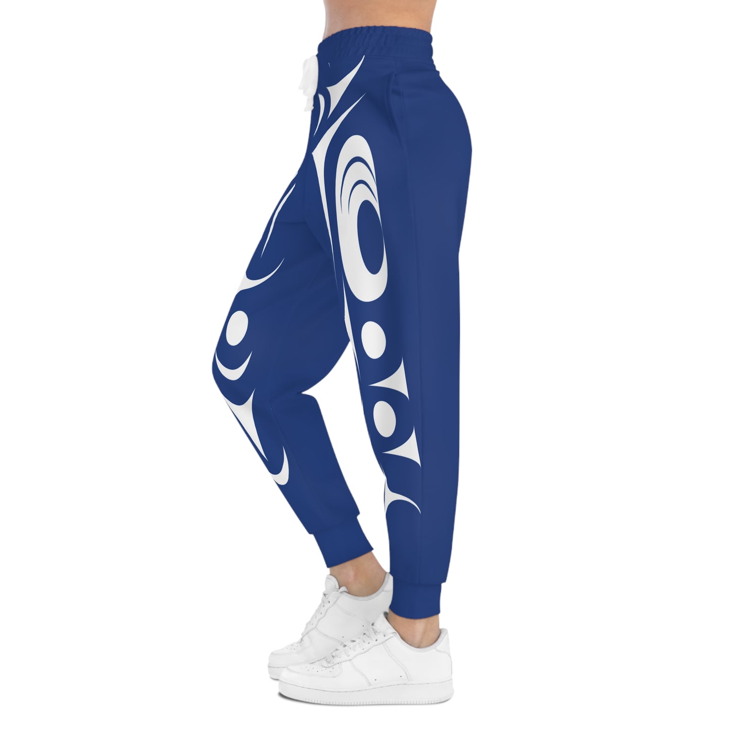 Unisex Blue and White Athletic joggers designed by Joshua Watts