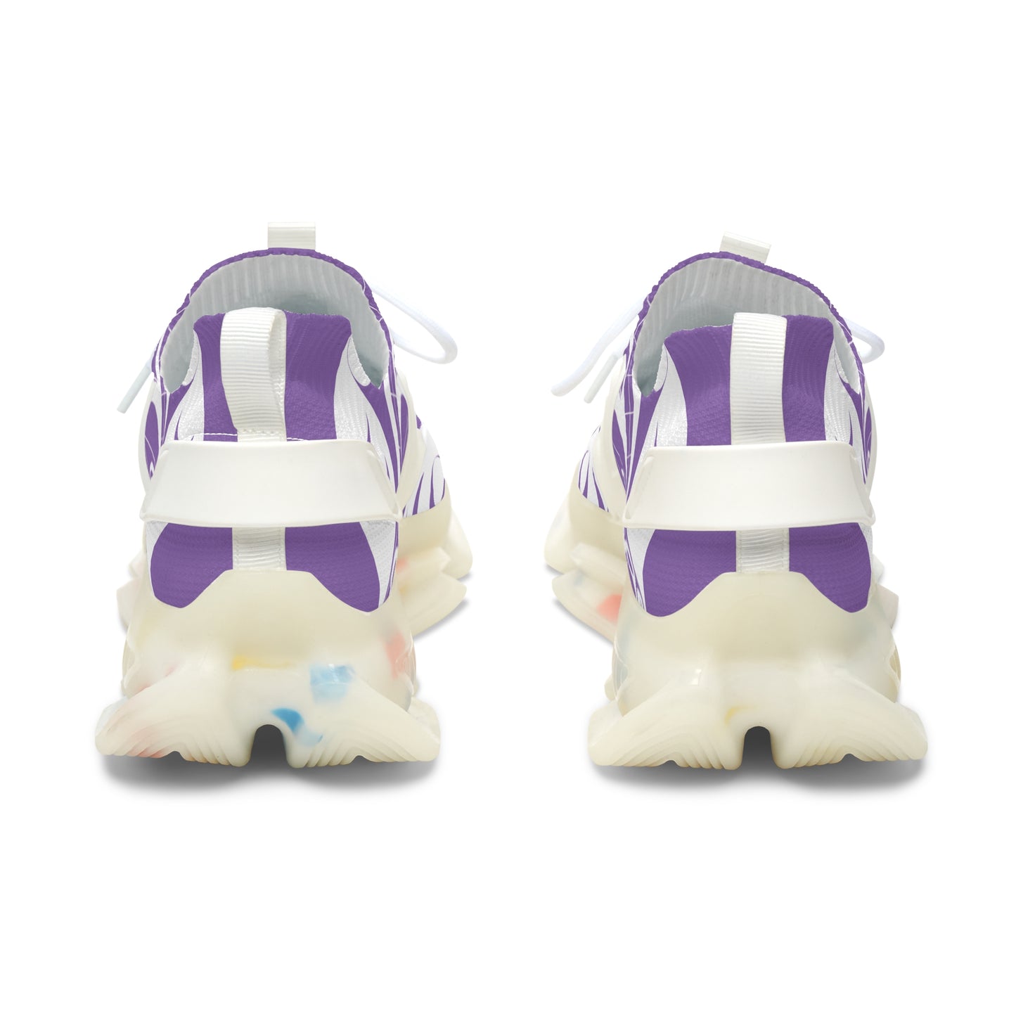 Women’s  Stylin’ Light Purple Sneakers with White Wolf design by Joshua Watts
