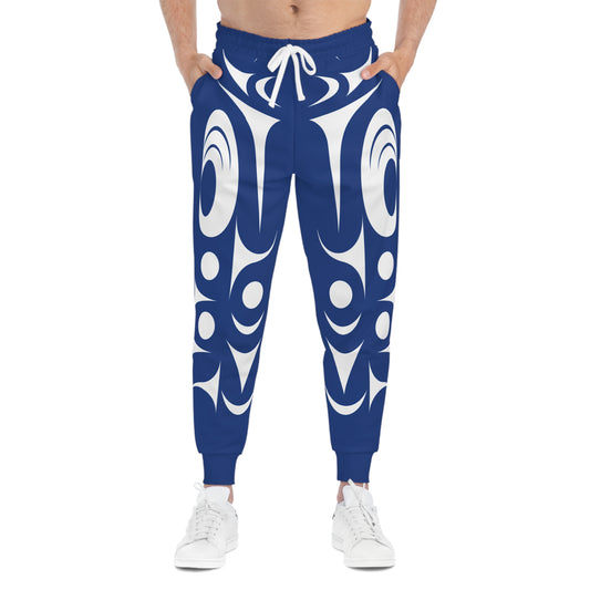 Unisex Blue and White Athletic joggers designed by Joshua Watts
