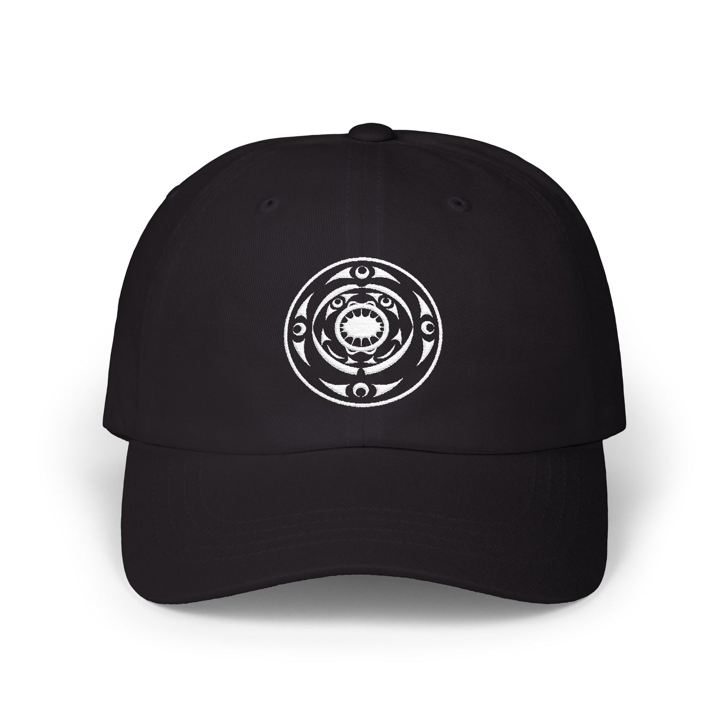 Distressed Coastal Wave Dad Cap — Beige Embroidered Circle Logo Hat