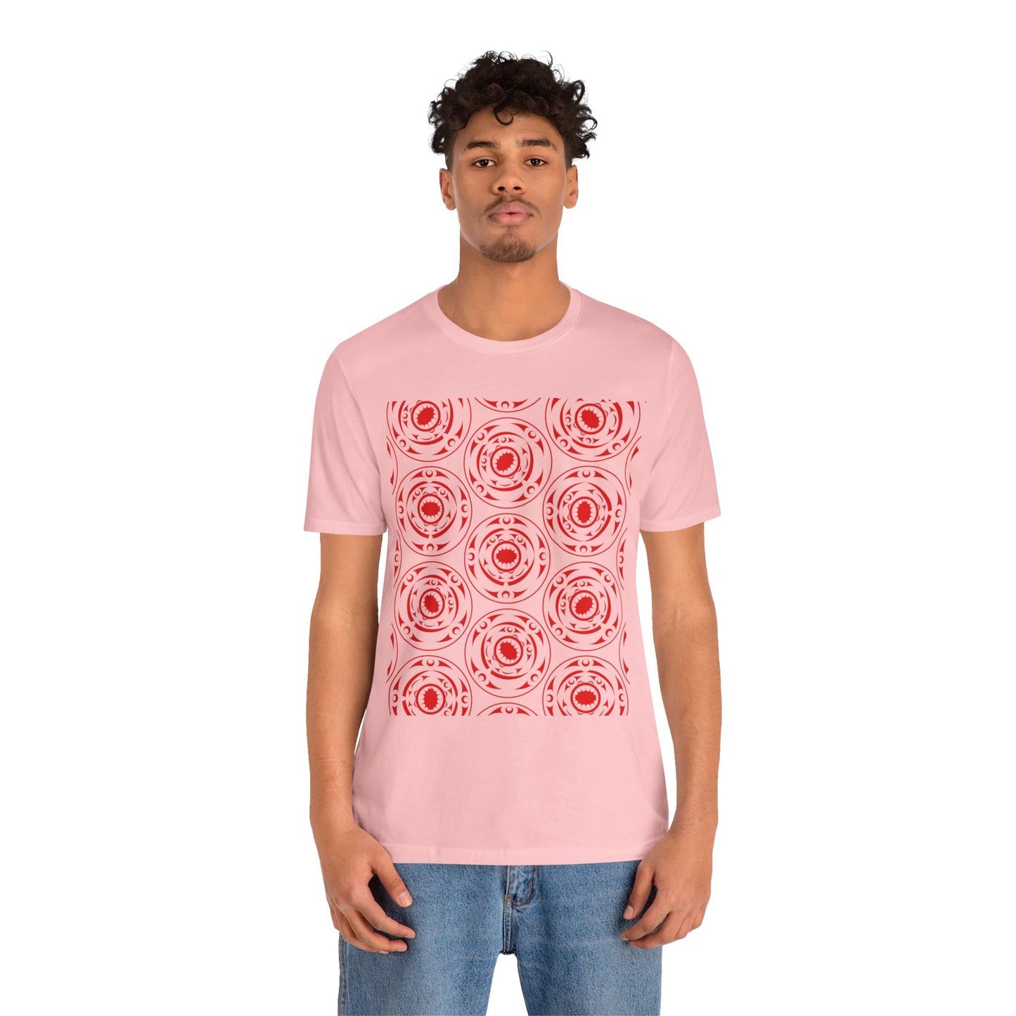 Unisex T-Shirt with red “Life and Death” pattern design by Joshua Watts