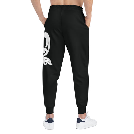 Unisex Black and White Athletic fit Joggers designed by Joshua watts