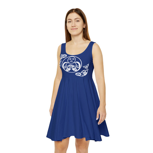 Blue Skater Dress with Hishuk’ish Tsawak design by Joshua Watts