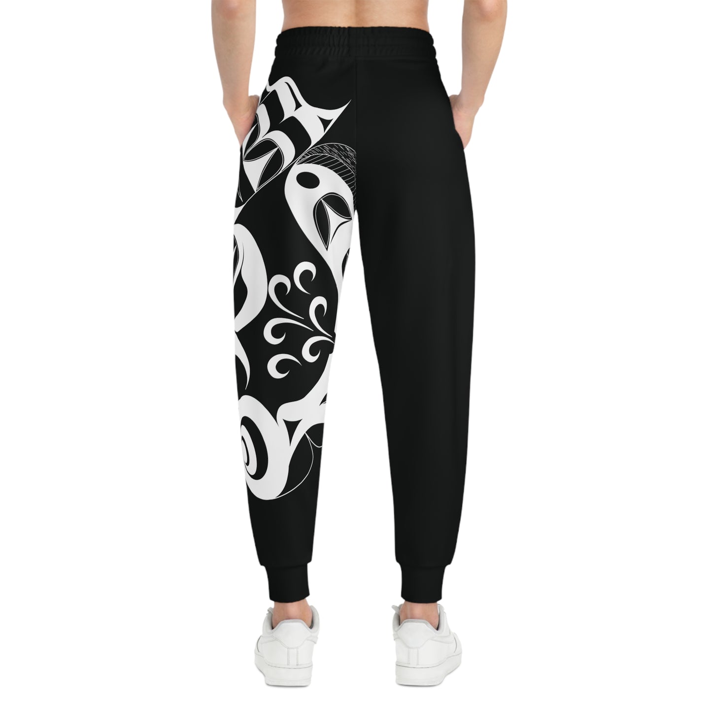 Unisex Black and White Athletic fit Joggers designed by Joshua Watts