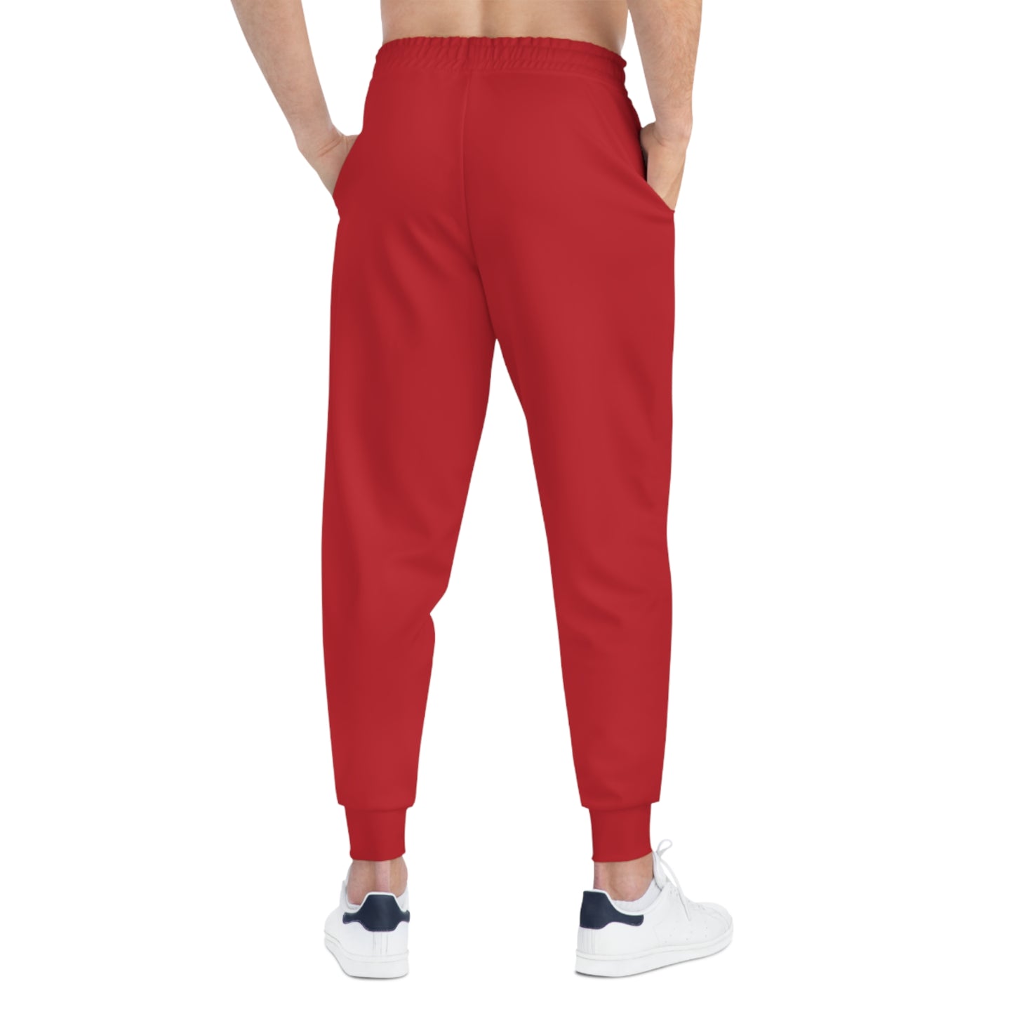 Unisex Red and White Athletic joggers designed by Joshua Watts
