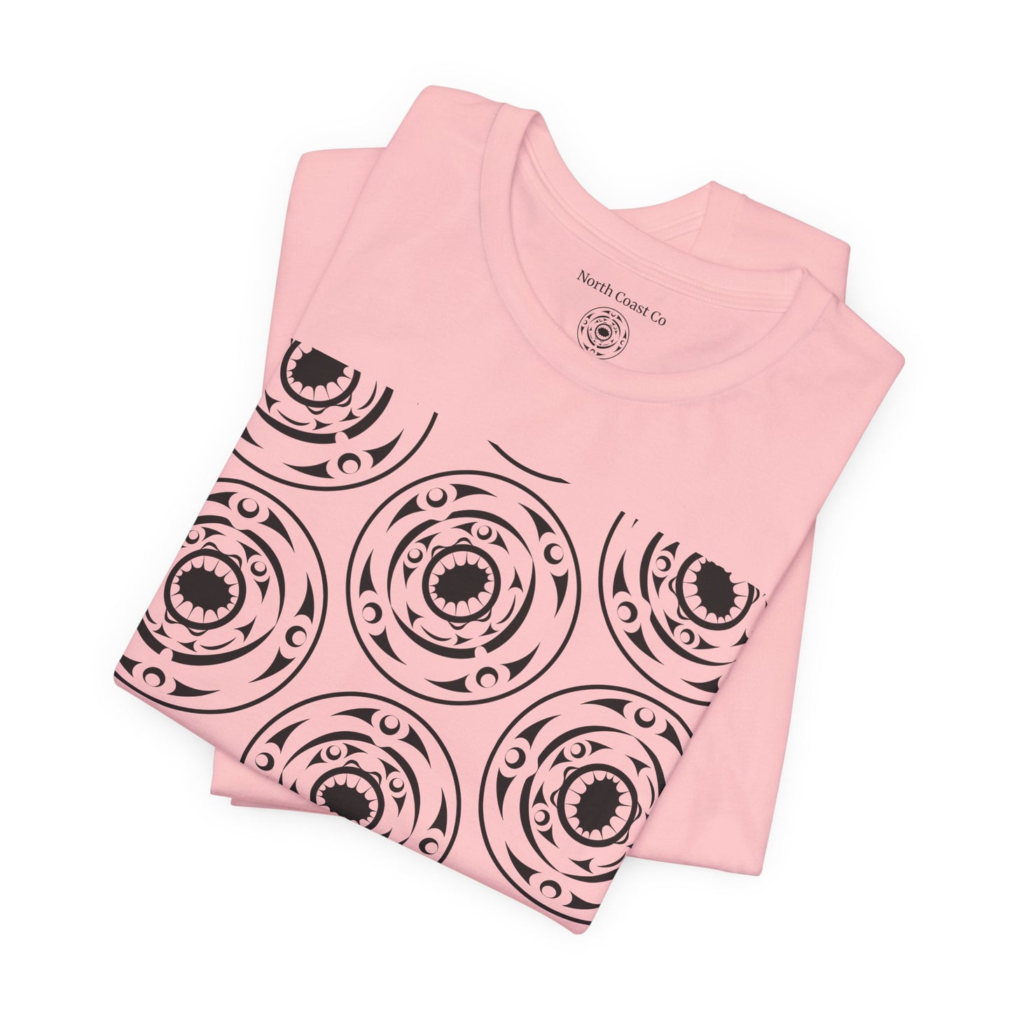 Unisex T-shirt featuring black and white "Life and Death“ design pattern by Joshua Watts