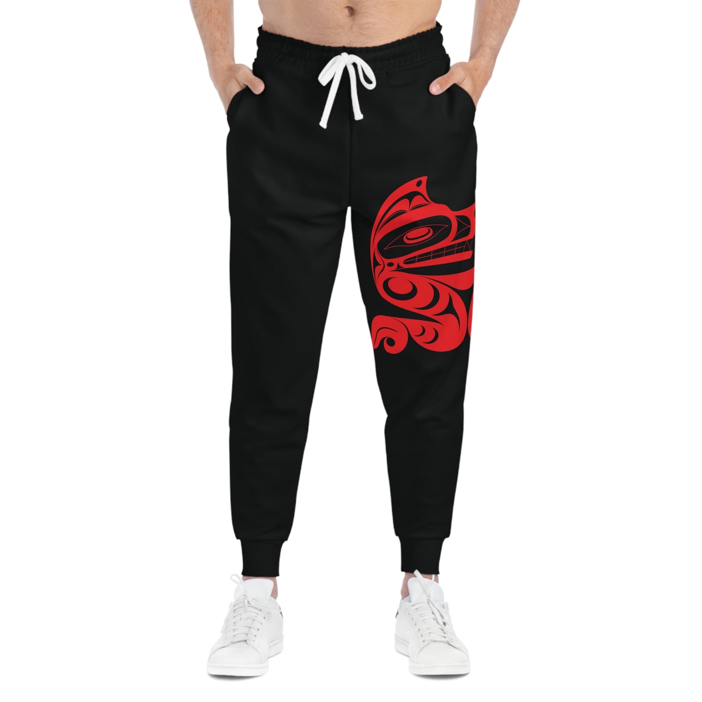 Unisex Black and Red Athletic fit Joggers designed by Joshua Watts