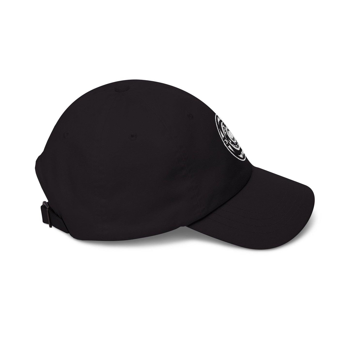 Distressed Coastal Wave Dad Cap — Beige Embroidered Circle Logo Hat