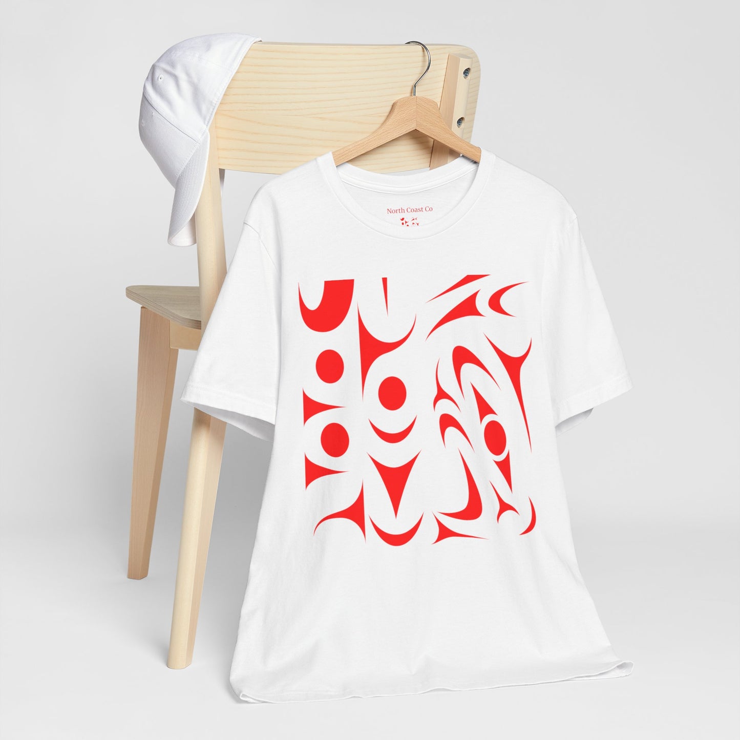 Unisex T-shirt with red Thunderbird design by Joshua Watts