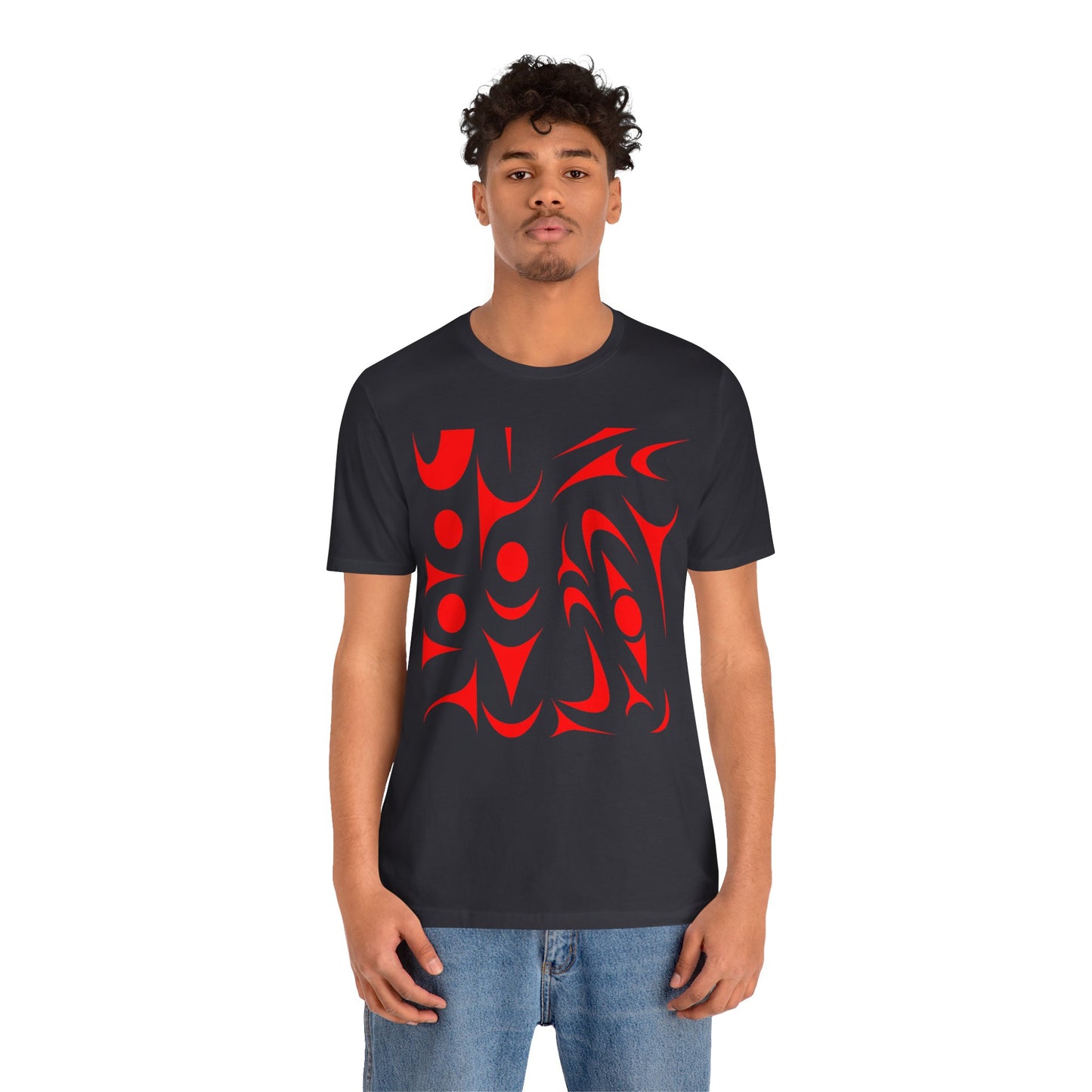 Unisex T-shirt with red Thunderbird design by Joshua Watts