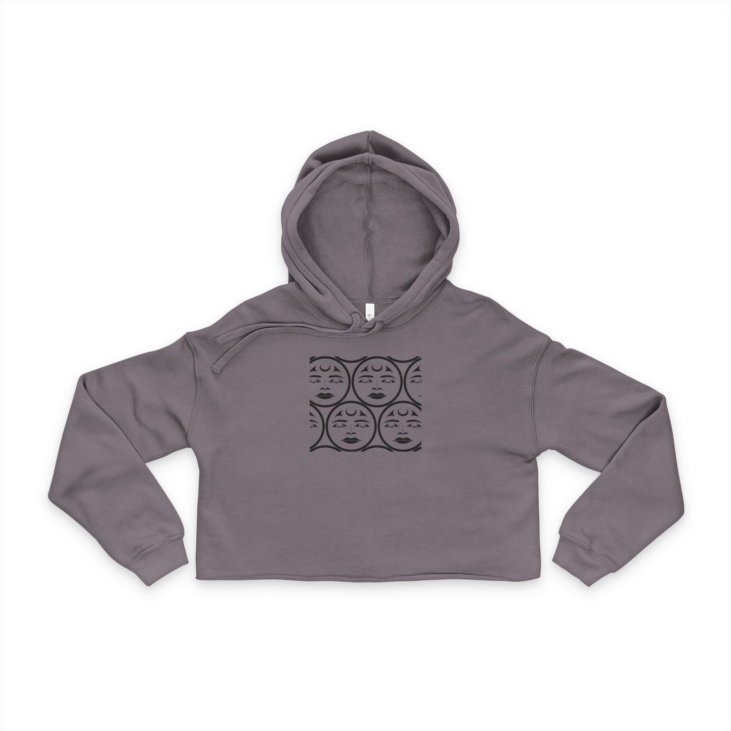 Women's Cropped Hoodie with “Many Moons” design by Joshua Watts