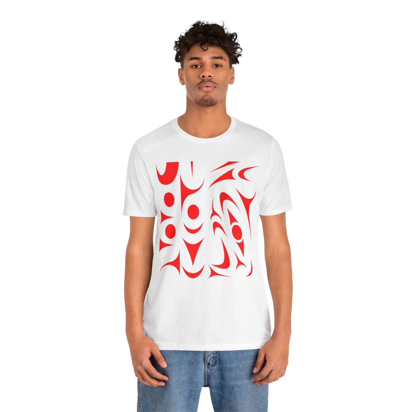 Unisex T-shirt with red Thunderbird design by Joshua Watts