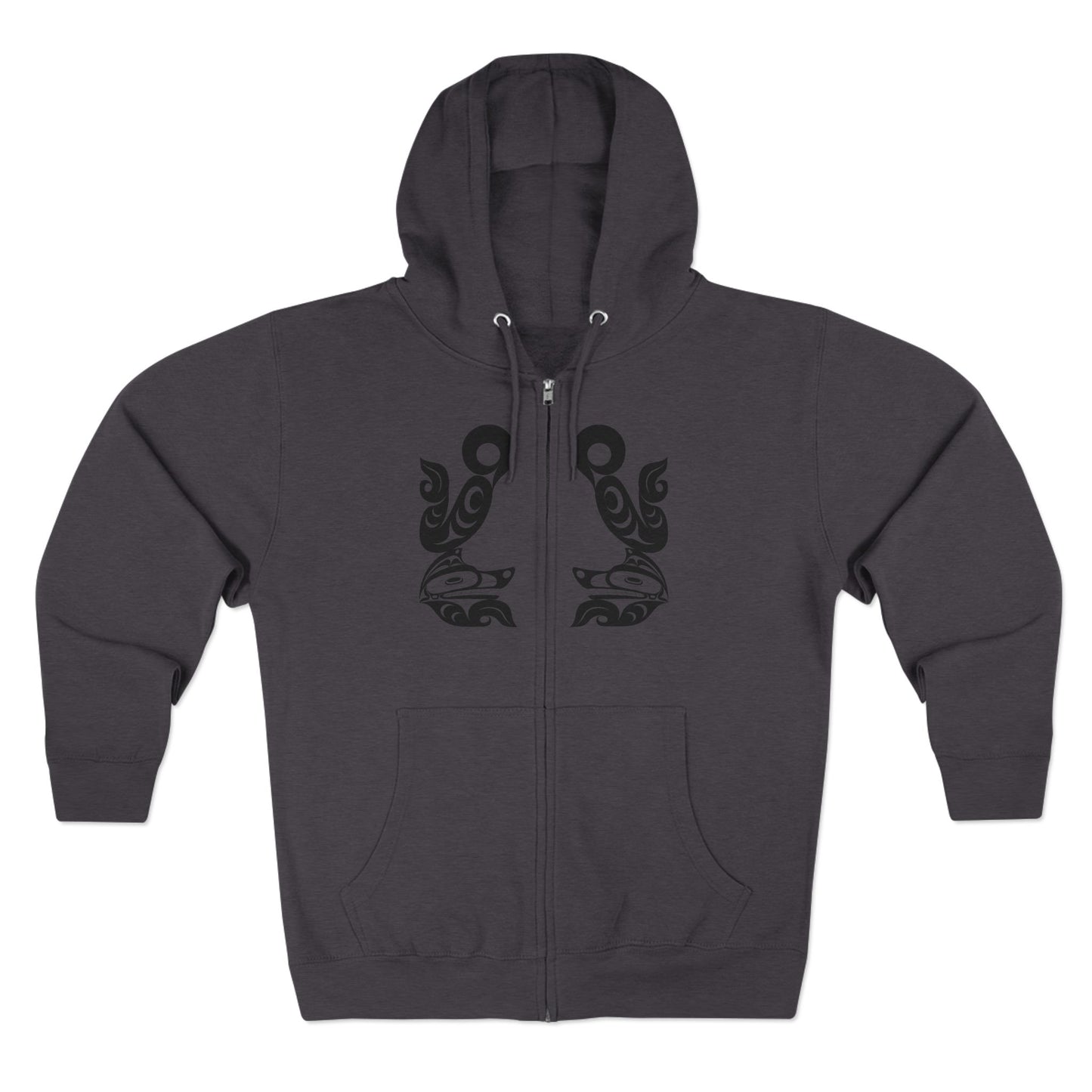 Unisex Zip Hoodie with “Tsuu-Baa-Asaxt Wolves” design by Joshua Watts