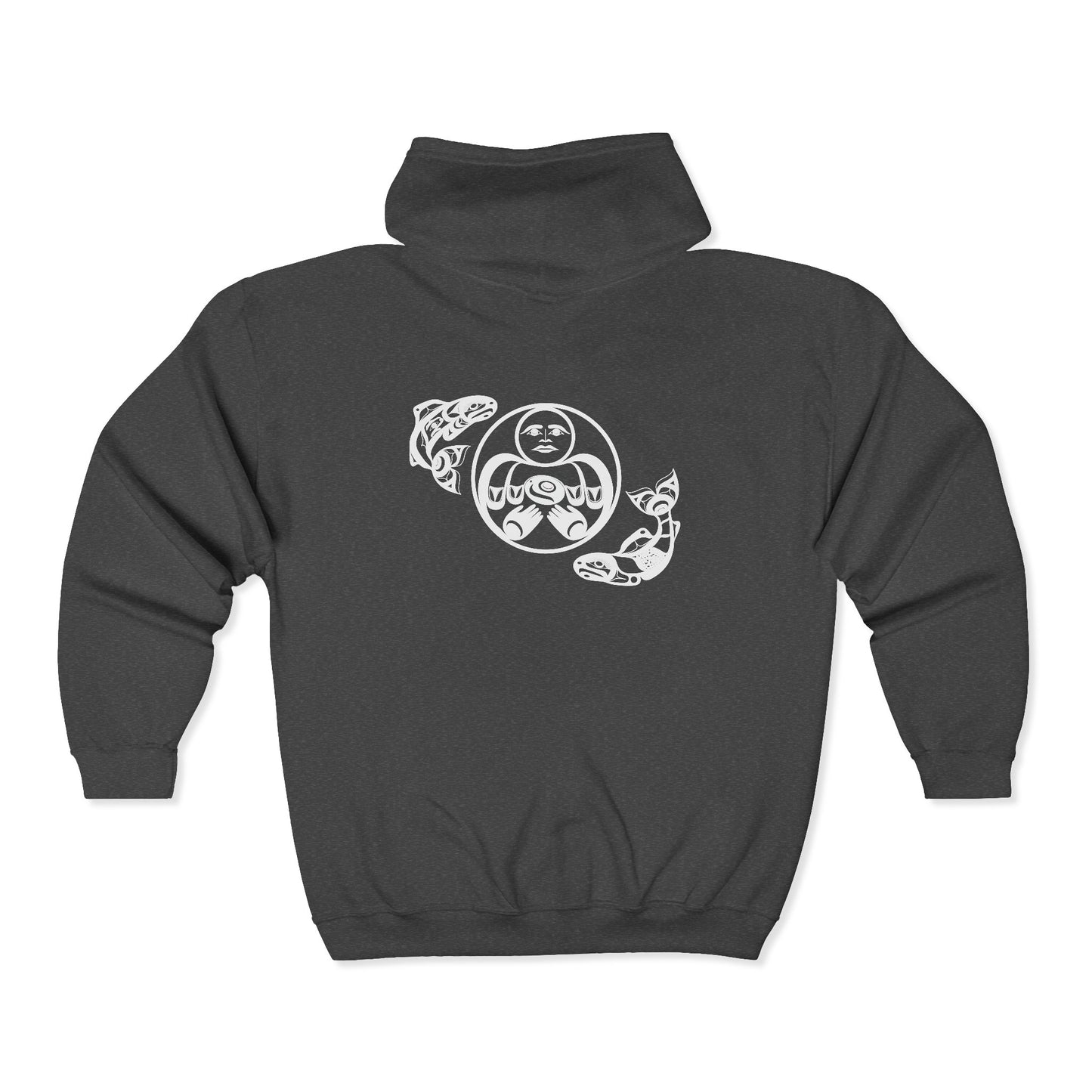 Unisex Zip Hoodie with “Hishuk’ish Tsawak” design by Joshua Watts