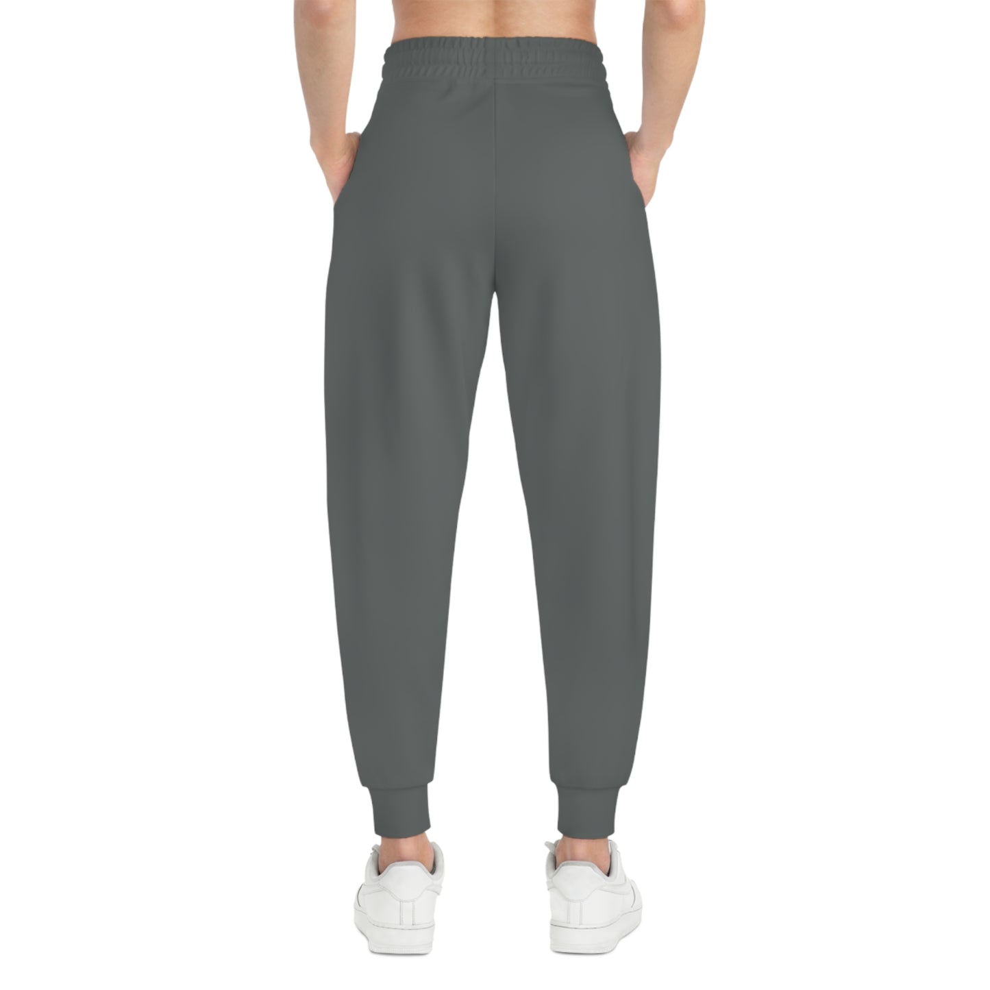 Unisex Dark Grey and White Athletic joggers designed by Joshua Watts