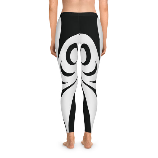 Black and White Wolf Leggings designed by Joshua Watts