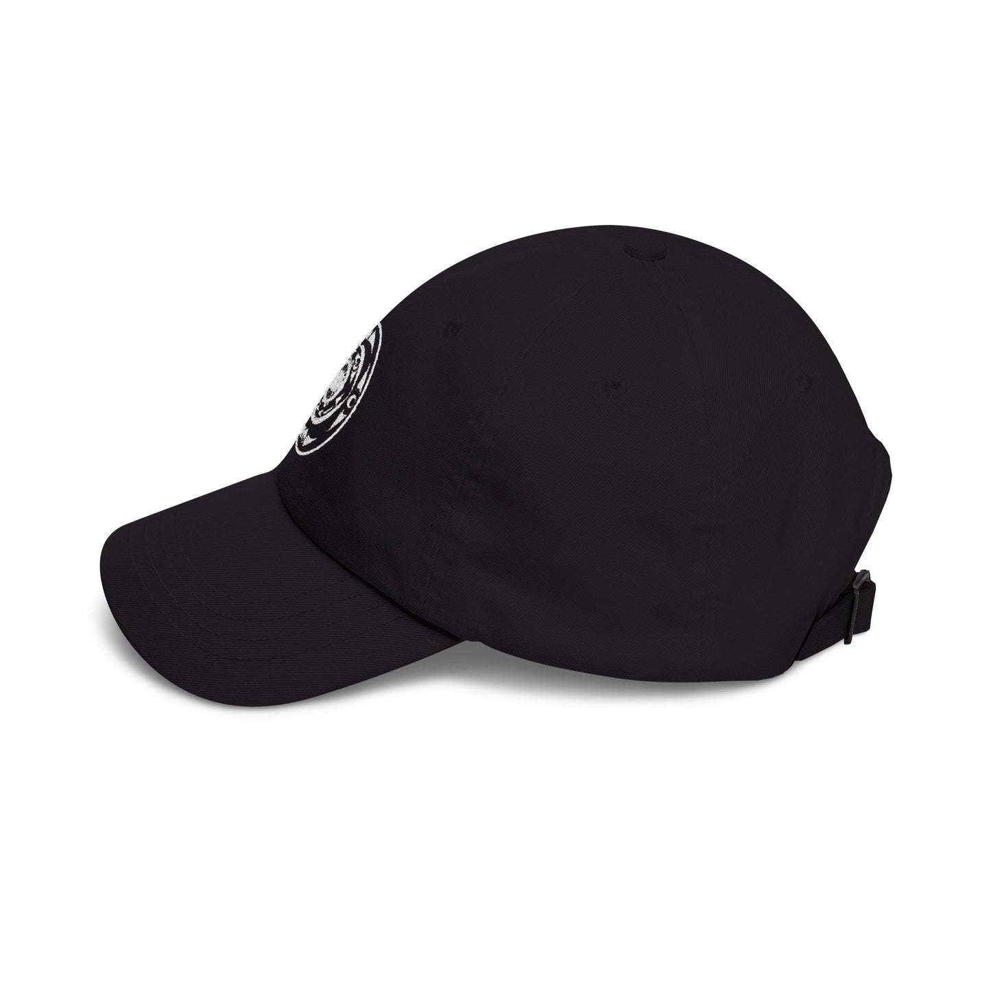 Distressed Coastal Wave Dad Cap — Beige Embroidered Circle Logo Hat