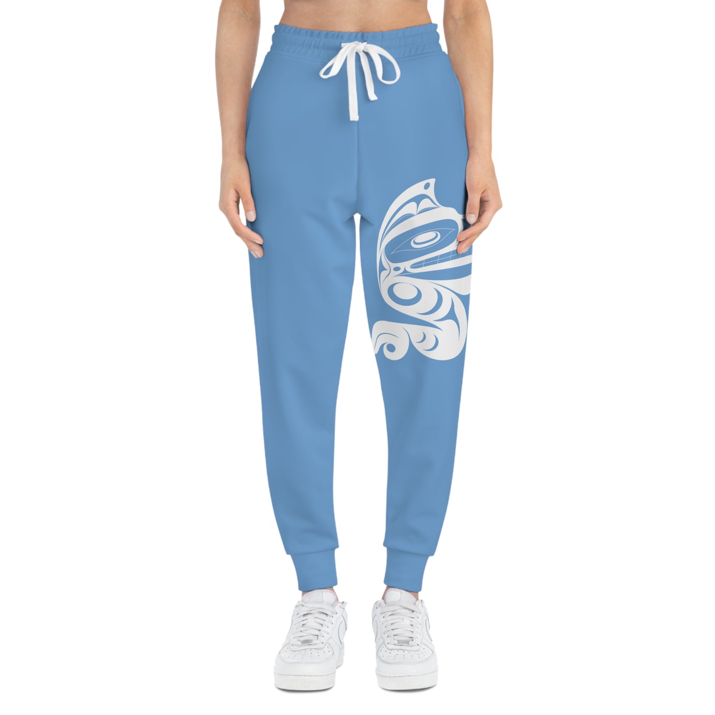 Unisex Sky Blue and White Athletic fit Joggers designed by Joshua watts
