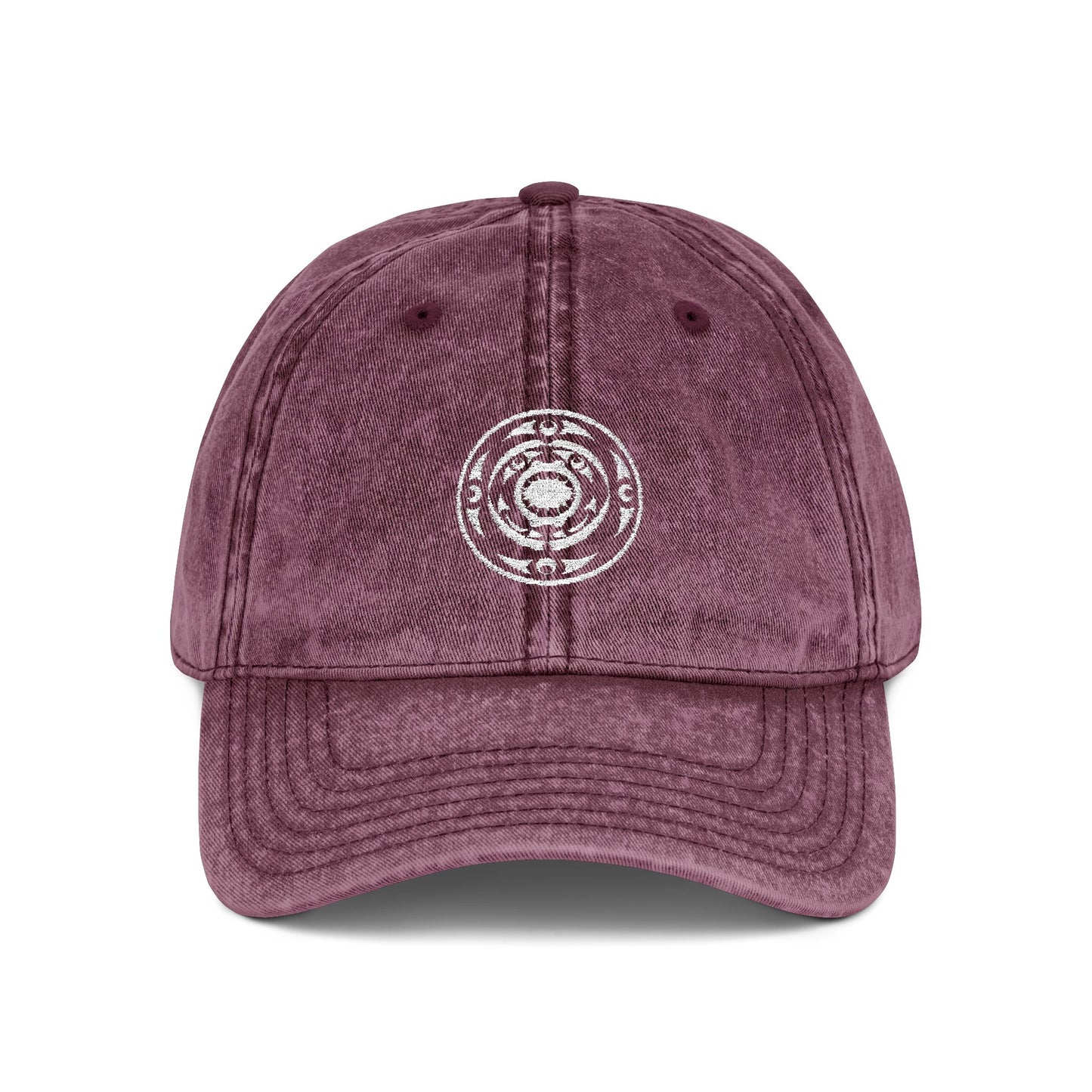 Vintage Embroidered Cap — Distressed Target Logo Cotton Hat